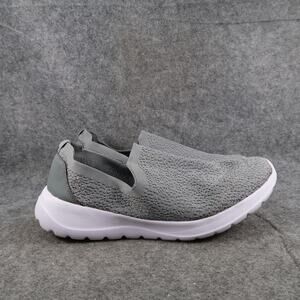 Athletic Works Shoes Womens 10 Casual Slip On Sneakers Trainer Comfort Grey Knit